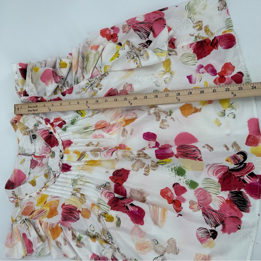 Fairhope Blouse Women’s XXL Pink Floral Ruffle Sleeve Braid Spring Top Feminine - Picture 9 of 15